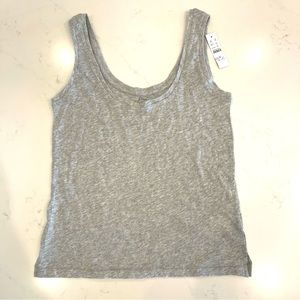 NWT J. Crew : Vintage Cotton Scoopneck Relaxed Fit Tank Top : Grey : XS